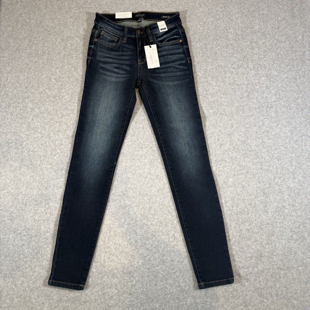 Judy Blue Jeans Faded Dark Wash Mid Rise Skinny Stretch Denim Women's Sz 3/26